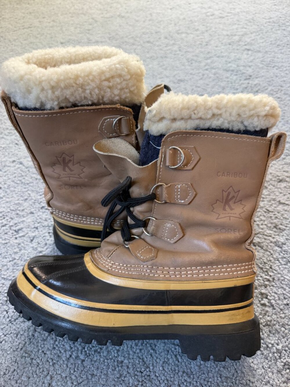 Vtg Sorel Caribou Boots Made In Canada Kaufman Wool Sz 6 Near Mint - Picture 5 of 12